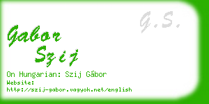 gabor szij business card