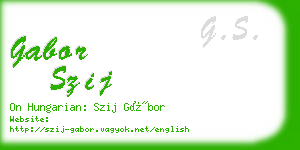 gabor szij business card